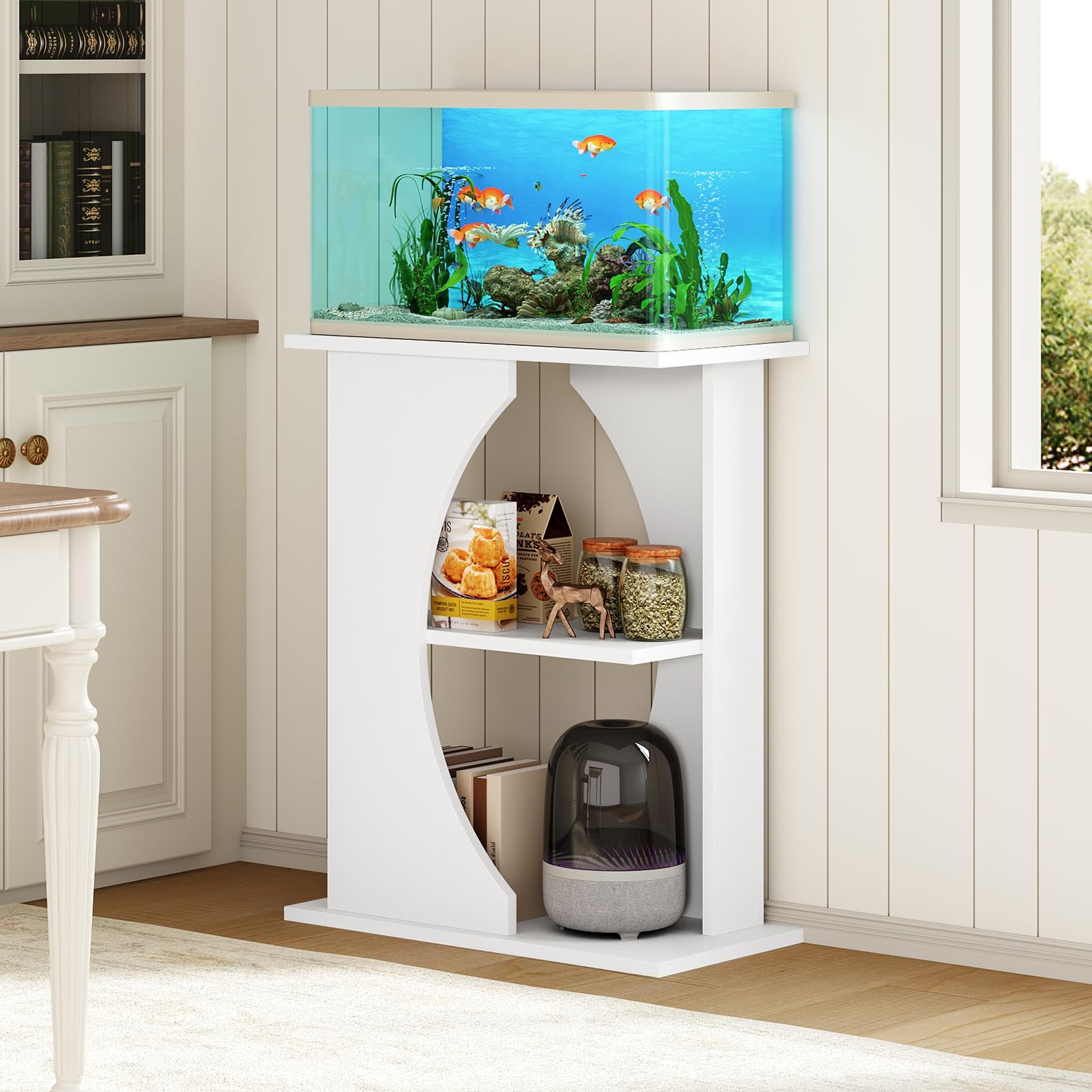 MAHANCRIS 10-gallon stand uses particleboard for durable support.