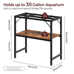 MAHANCRIS 30-gallon aquarium stand front view suitable for living spaces and tidy setup.