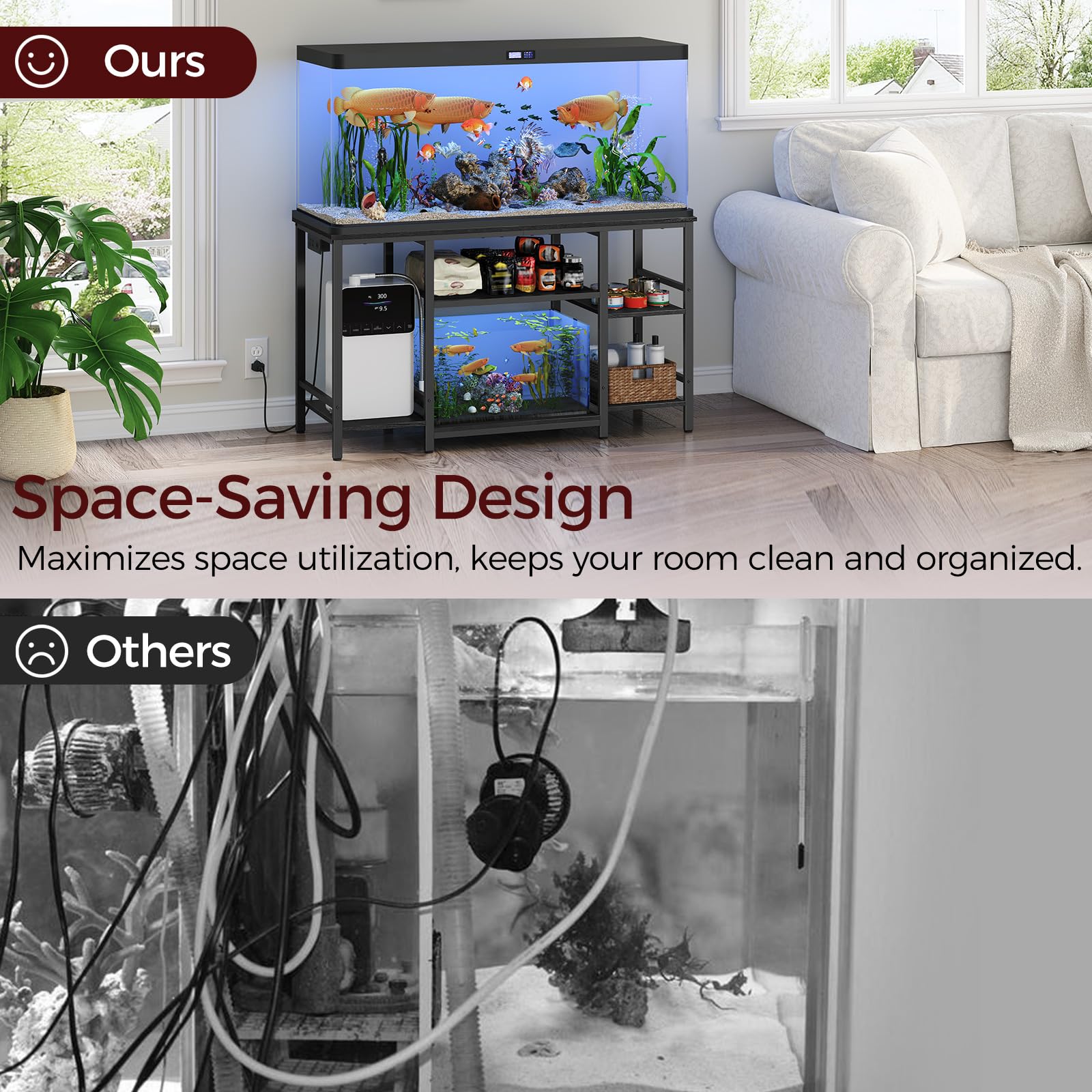 MAHANCRIS anti-tip kit enhances stability for tall aquariums.