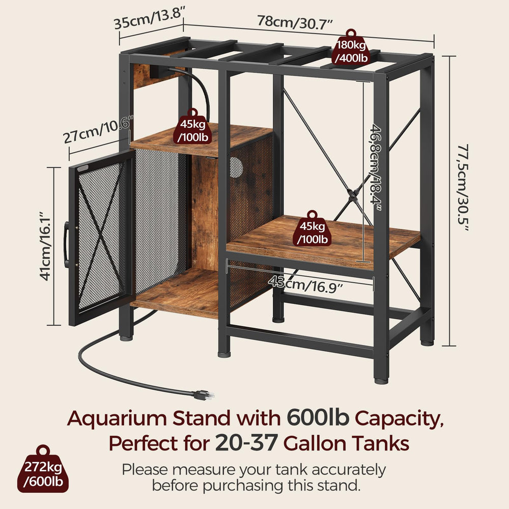 MAHANCRIS aquarium stand EVA-padded-top protects glass and reduces scratches.