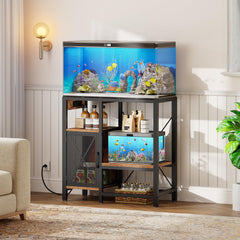 MAHANCRIS aquarium stand features stable legs for wobble-free support up to 400 pounds.