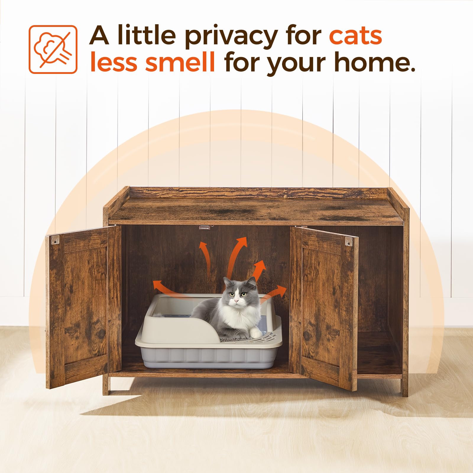 MAHANCRIS cat litter box enclosure sensor-light provides room-friendly illumination