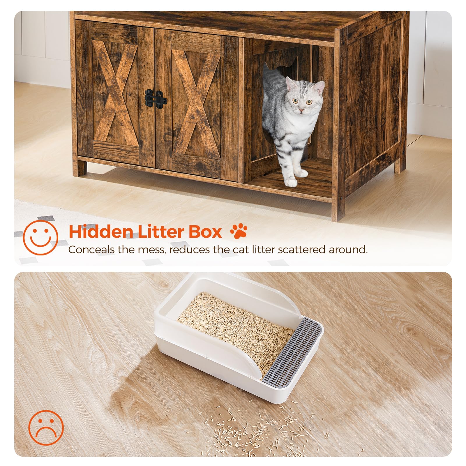 MAHANCRIS cat litter box enclosure ventilation-doors ensure fresh air flow