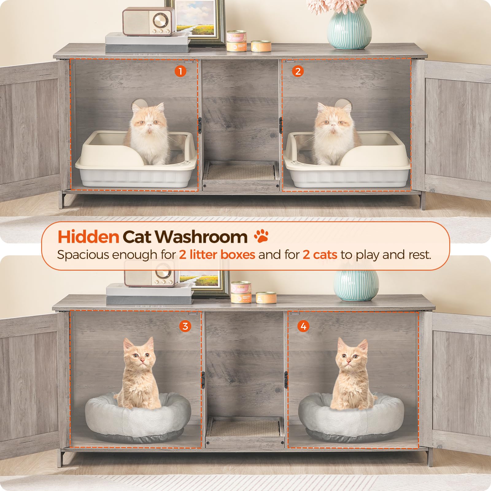 MAHANCRIS cat litter enclosure end-table wood design adds functional furniture