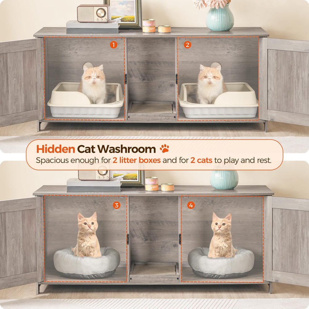 MAHANCRIS cat litter enclosure end-table wood design adds functional furniture
