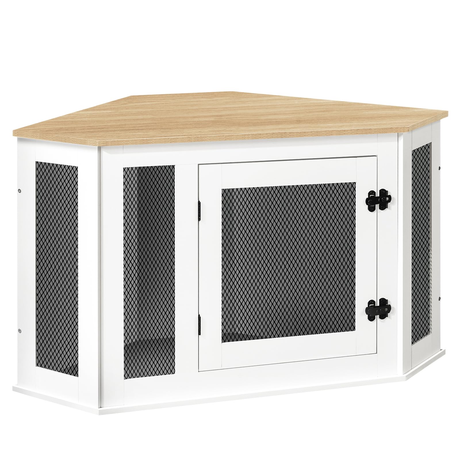 MAHANCRIS Corner Dog Crate Assembly demonstrates quick setup for pet space.