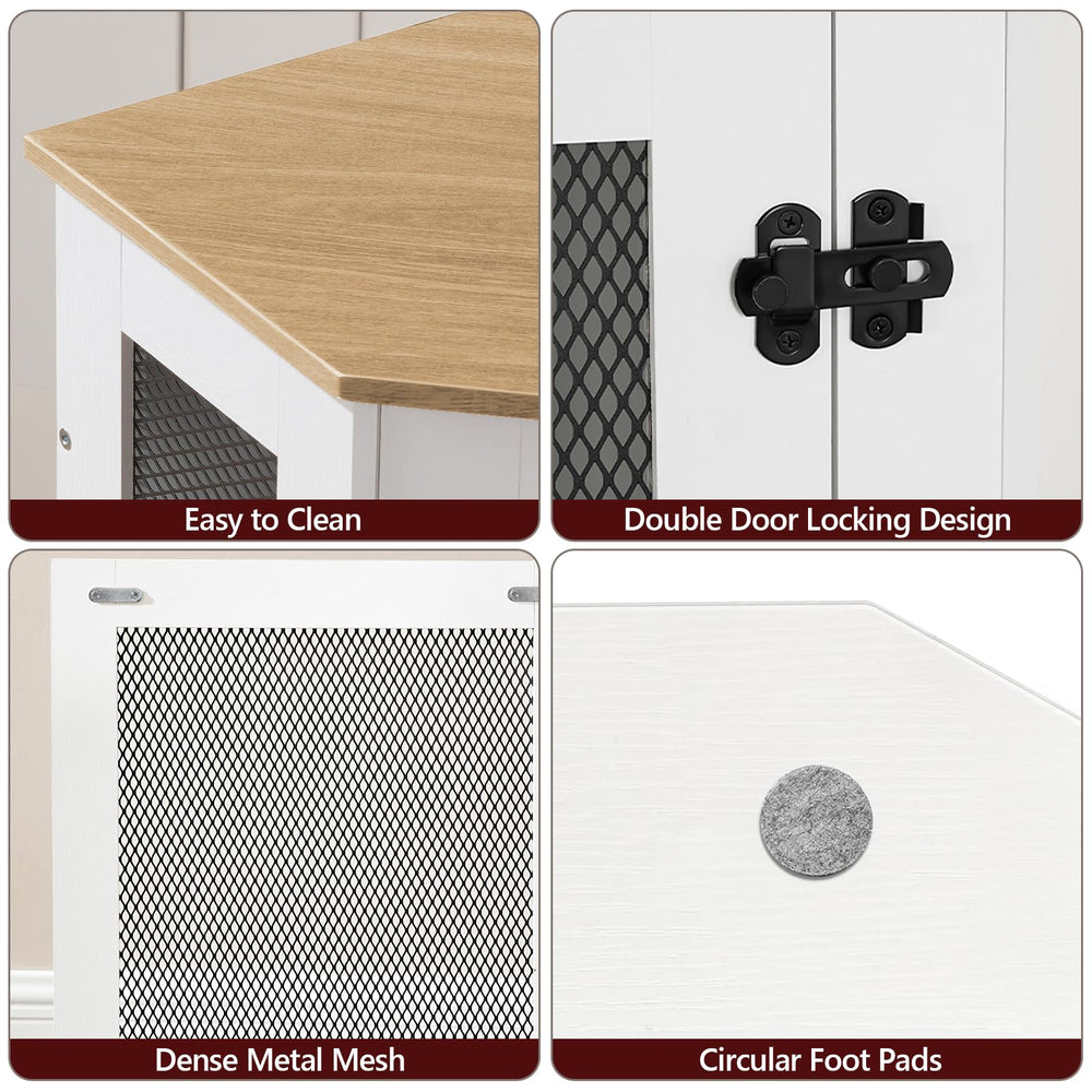 MAHANCRIS Corner Dog Crate dimensions fit small to medium dogs up to 50 lb.