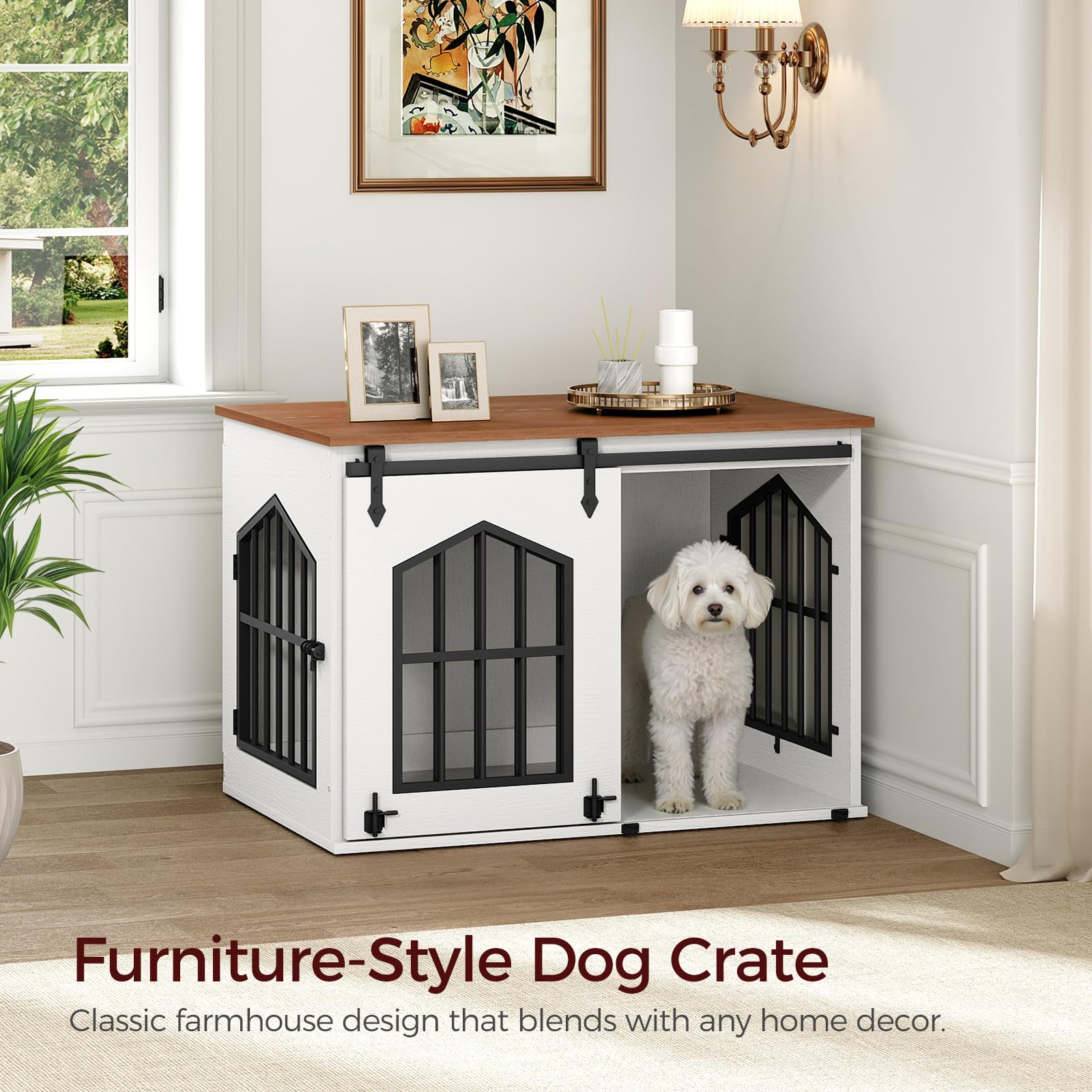MAHANCRIS dog crate ample ventilation and visibility inside