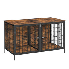 MAHANCRIS dog crate furniture with two-dog assembly supports space-saving design.