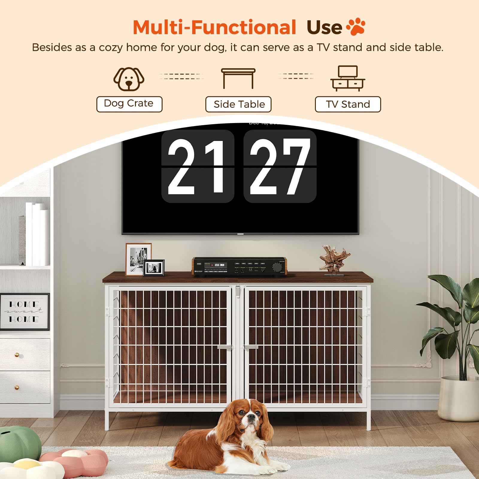MAHANCRIS dog crate furniture easy assembly with quick setup.