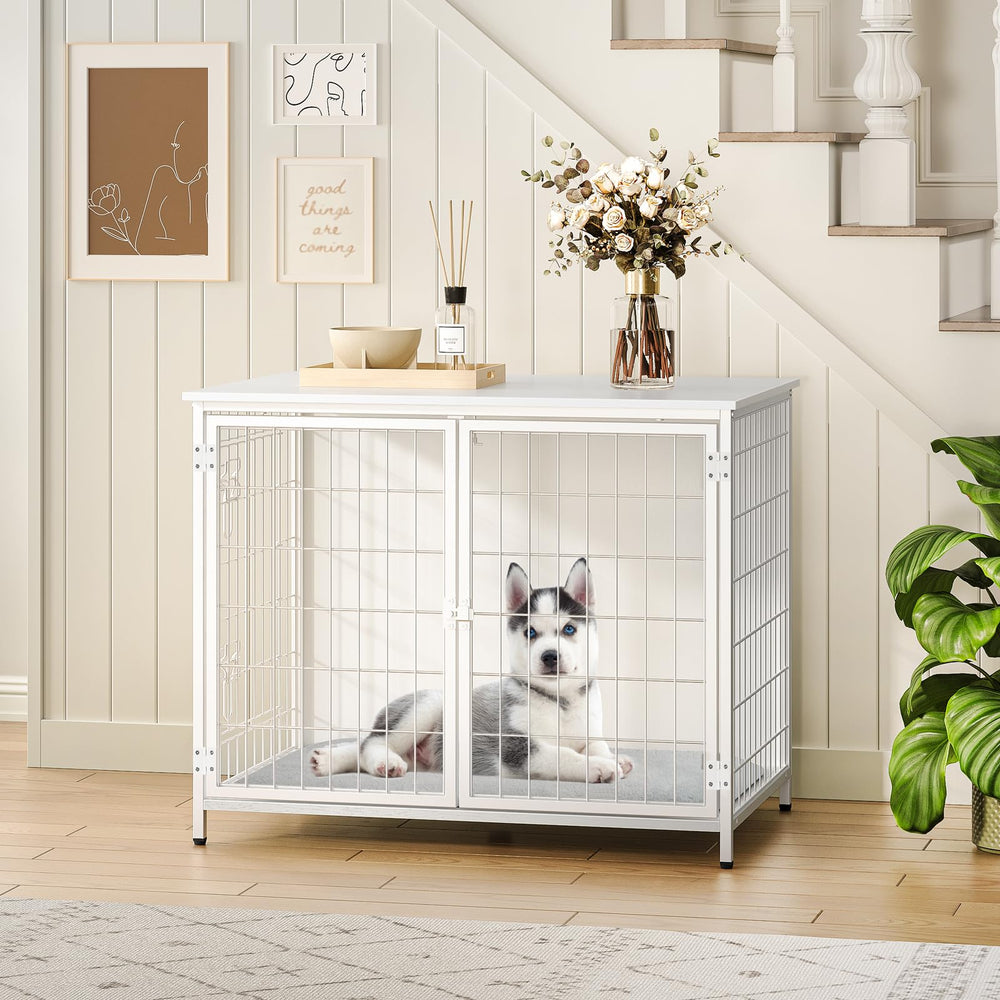 MAHANCRIS dog crate furniture cushion highlights a cozy resting space for pets.