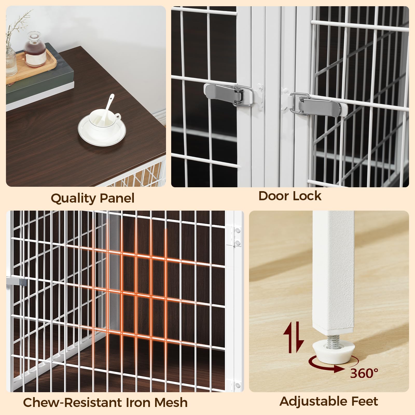 MAHANCRIS dog crate furniture dual-function design for durability.