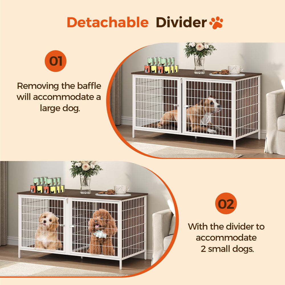 MAHANCRIS dog crate furniture end table styling blends with living room decor.
