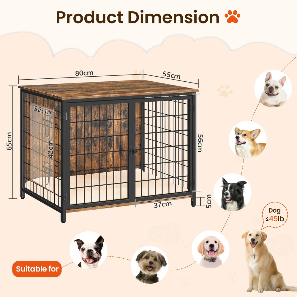 MAHANCRIS dog crate furniture end table top supports up to 154 lb for practical surface use.