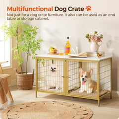 MAHANCRIS dog crate furniture end-table top surface for decor and storage
