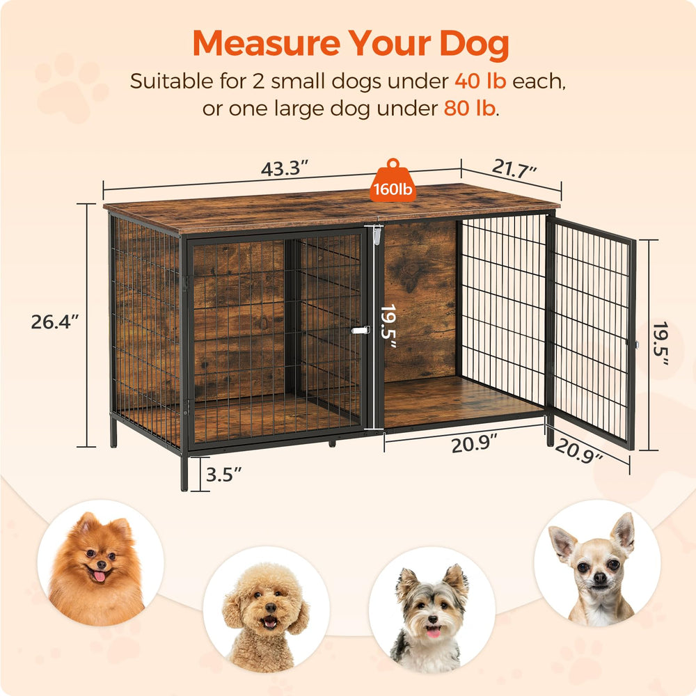 MAHANCRIS full-kennel-inside illustrates a durable interior shelf up to 80 lb.