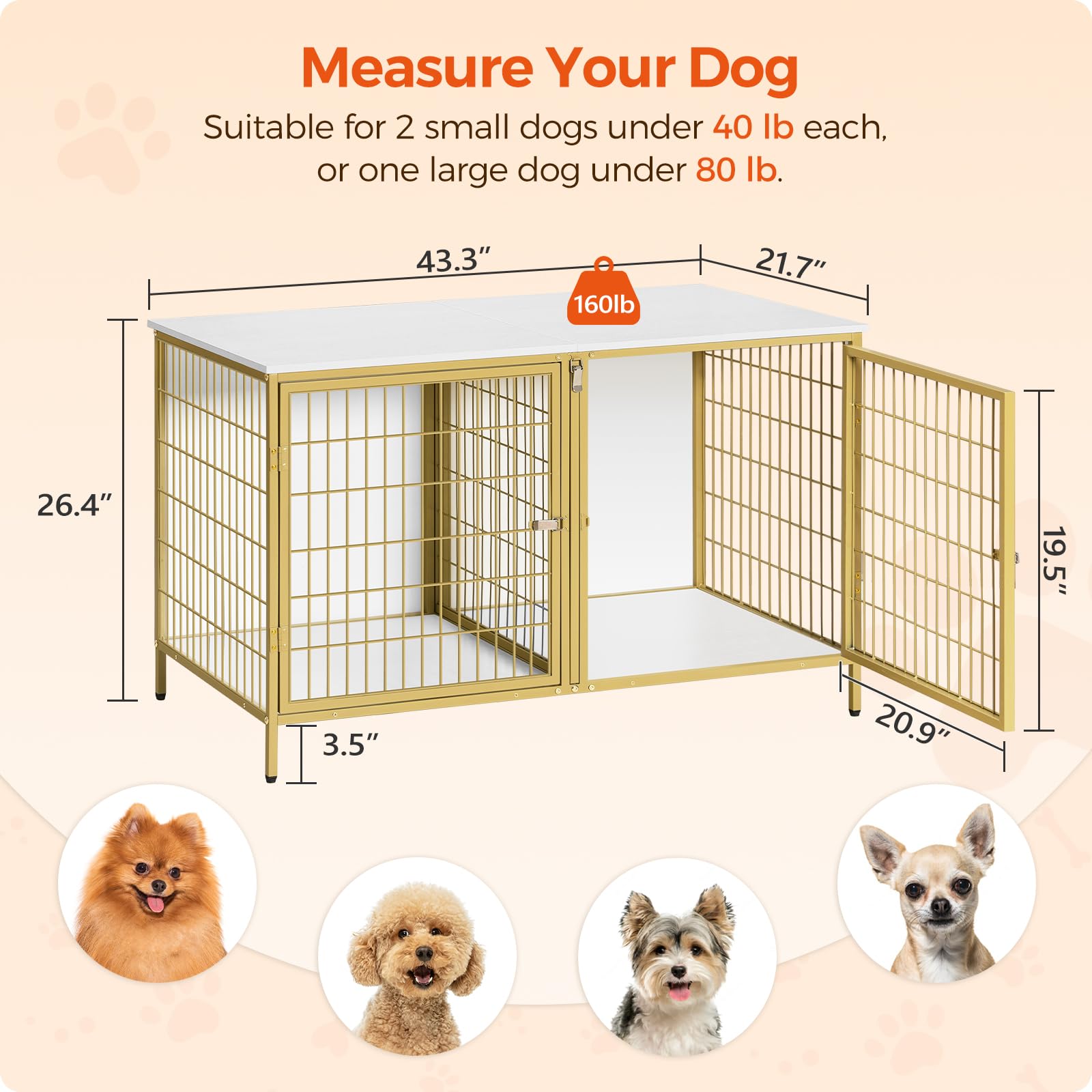 MAHANCRIS dog crate furniture interior space looks roomy and comfy