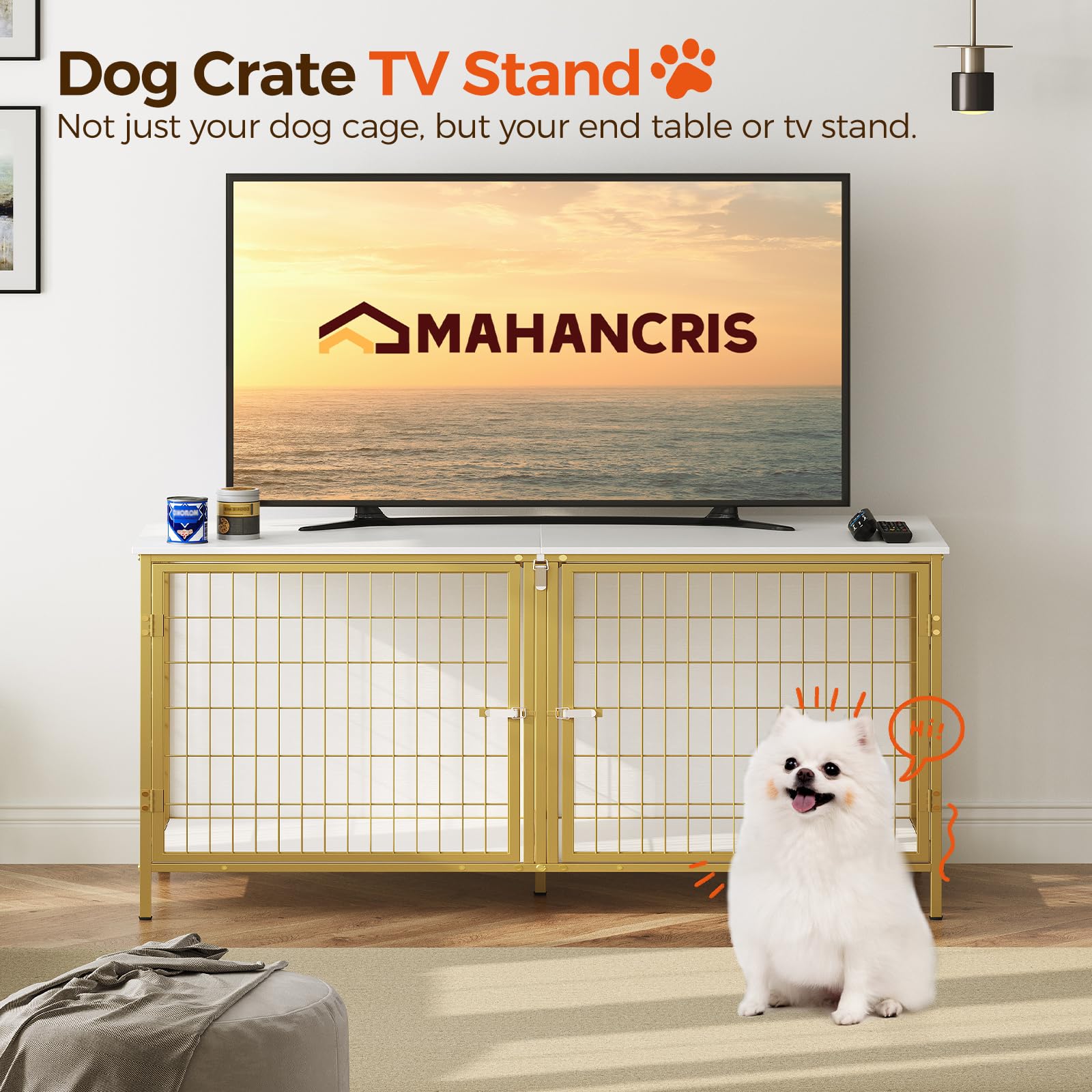 MAHANCRIS dog crate furniture multipurpose surface doubles as storage