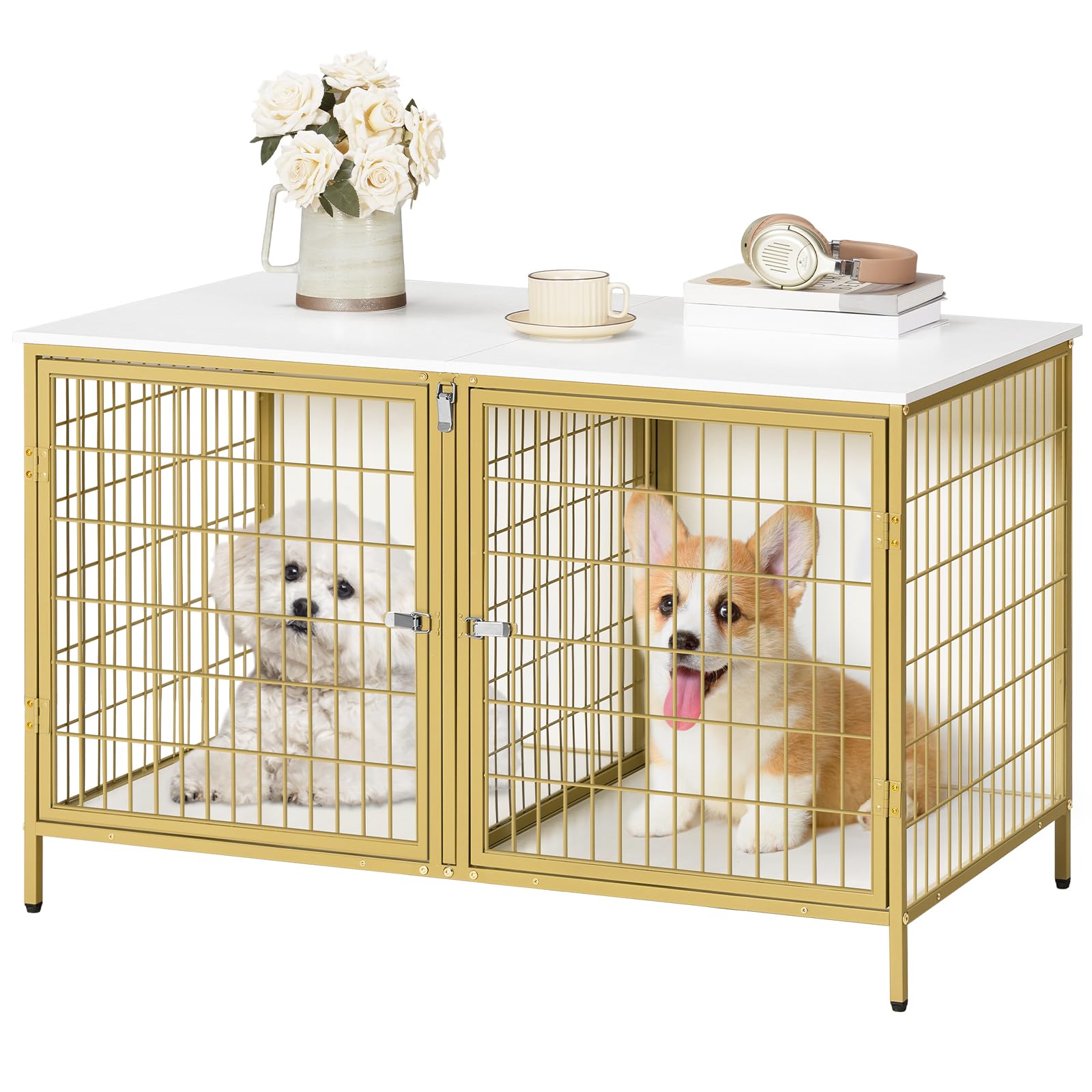 MAHANCRIS dog crate furniture space-saving layout fits compact living areas