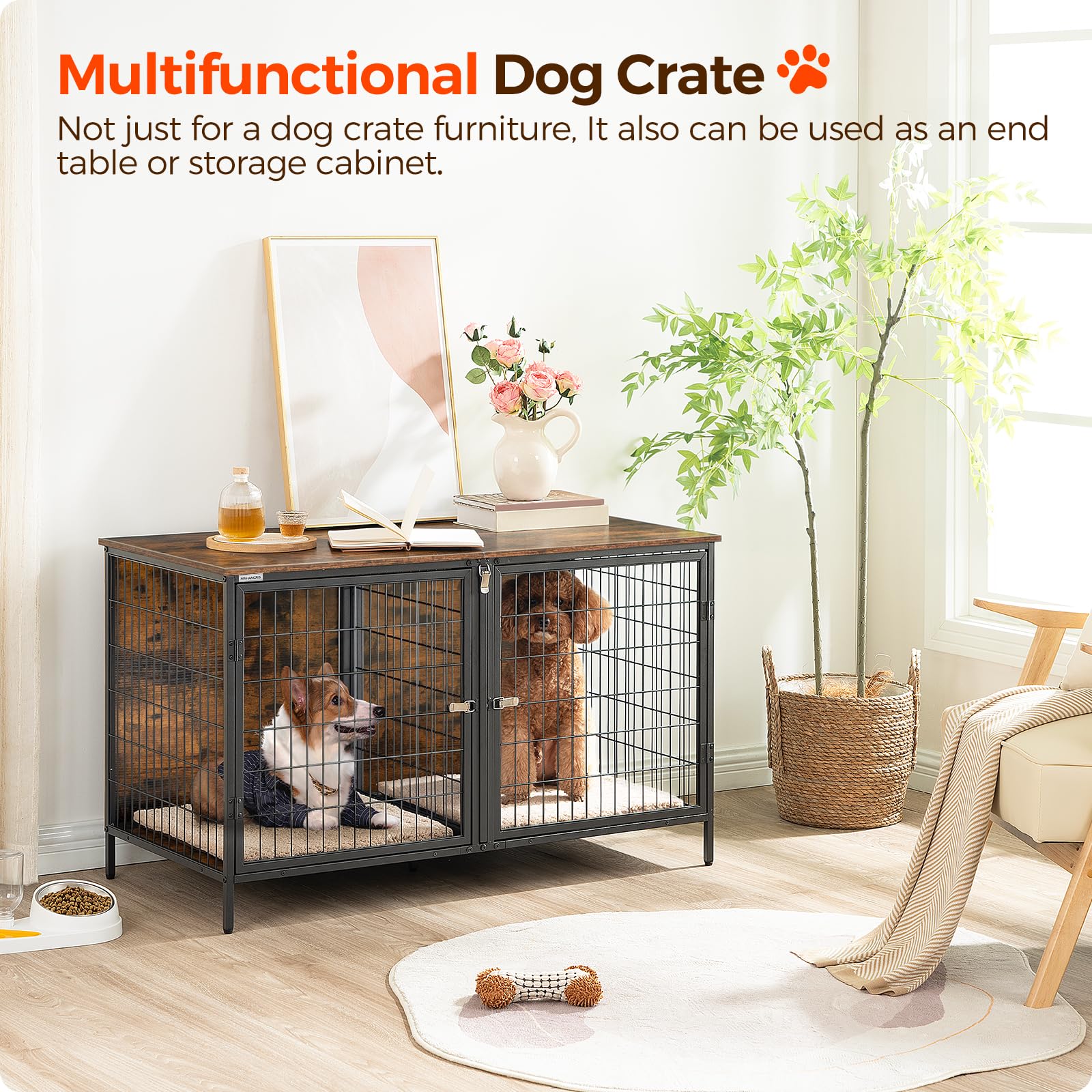 MAHANCRIS top-view shows rustic brown surface for decor and pet space.