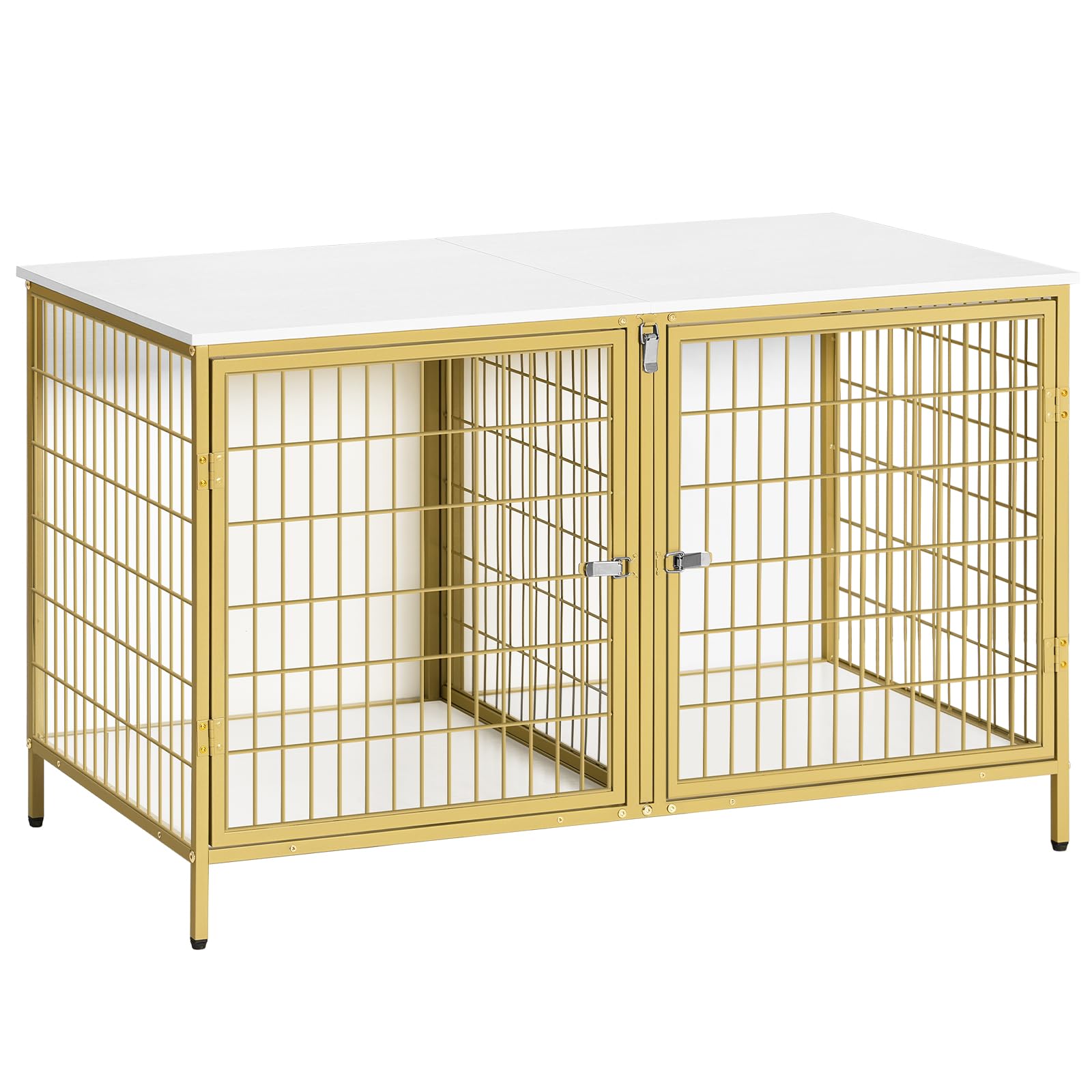 MAHANCRIS dog crate furniture two-dog setup for space efficiency