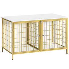 MAHANCRIS dog crate furniture two-dog setup for space efficiency