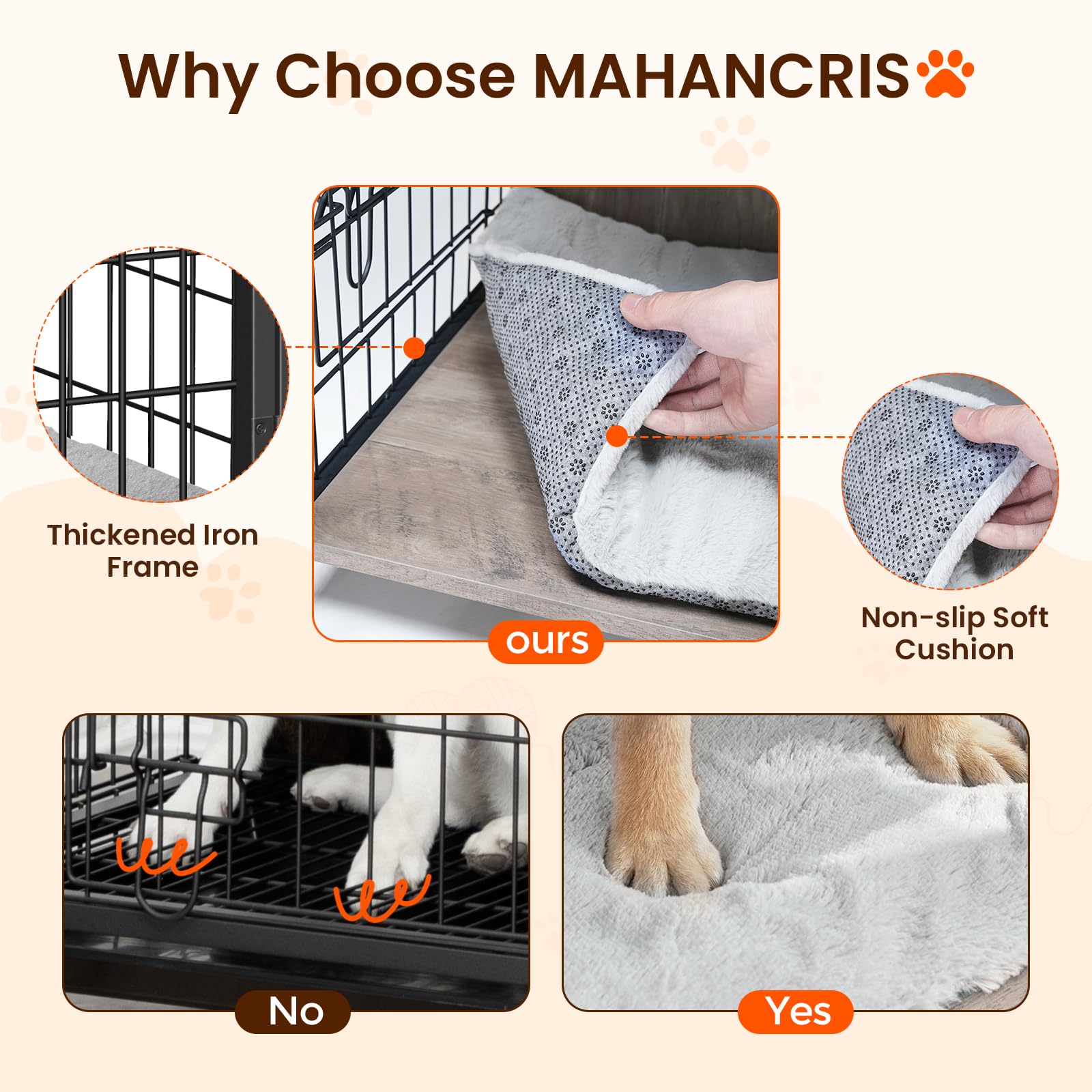 MAHANCRIS dog crate side door access for convenient entry