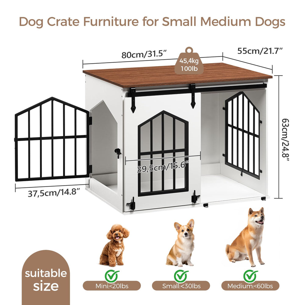 MAHANCRIS dog crate sliding barn door with rustic charm