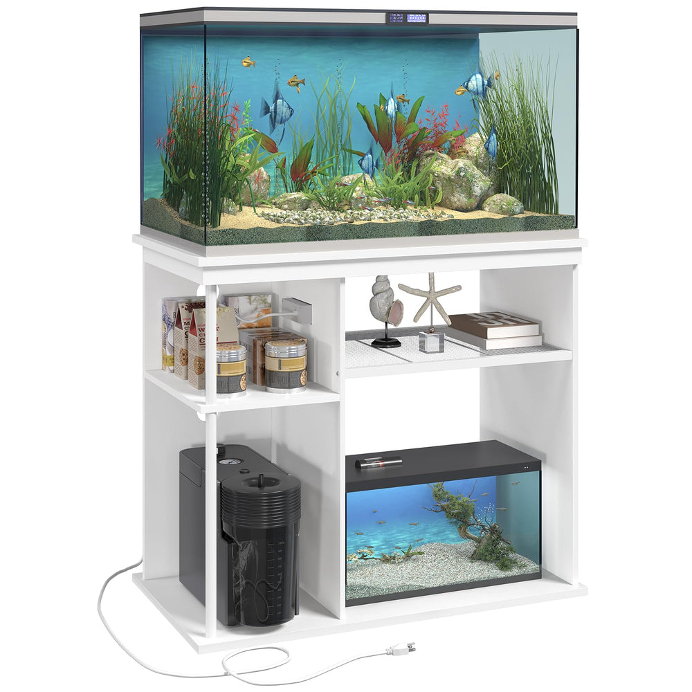 MAHANCRIS fish tank stand assembly with hardware and instructions for quick setup