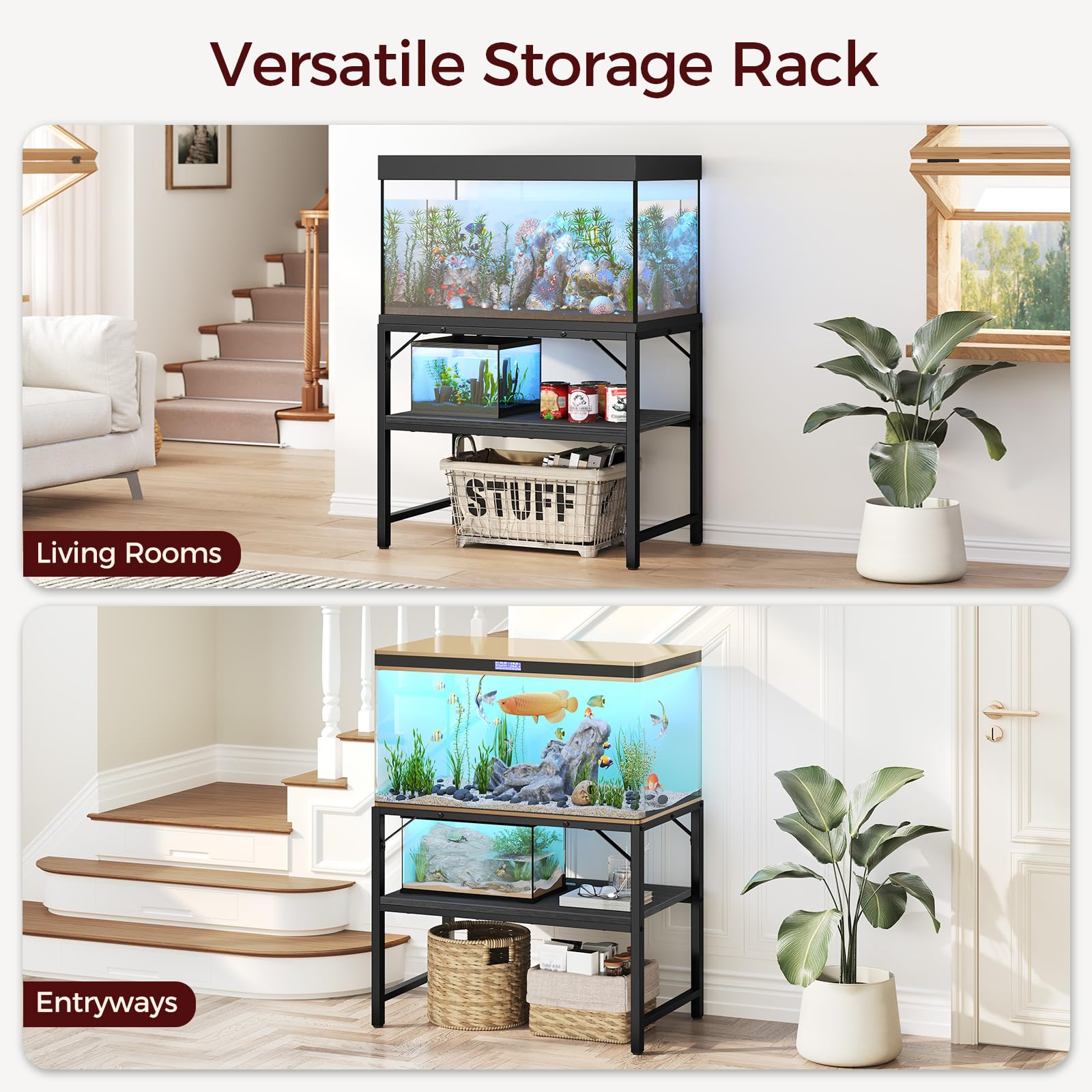 MAHANCRIS fish tank stand corner triangles reinforce strength and stability