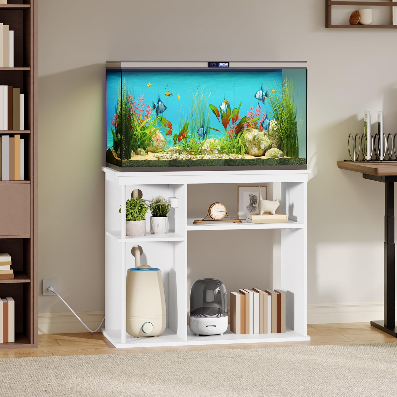 MAHANCRIS fish tank stand multi-habitat design supports aquarium terrarium and reptile cages