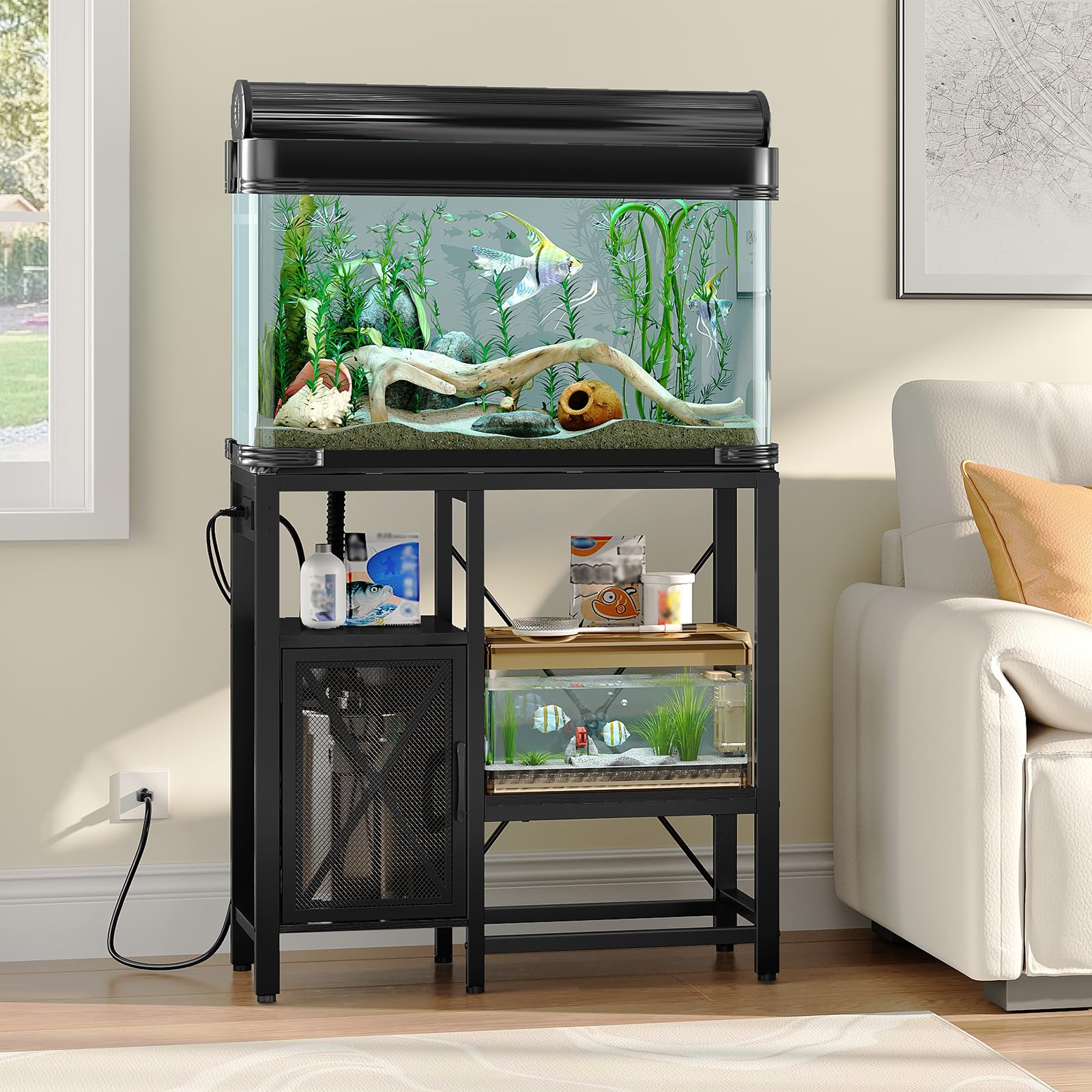 MAHANCRIS stand dimensions fit 20-37 gallon tanks comfortably