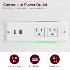 MAHANCRIS fish tank stand power outlet close-up enabling easy filtration and lighting setup