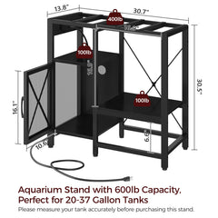 MAHANCRIS fish tank stand storage cabinets neatly organize supplies