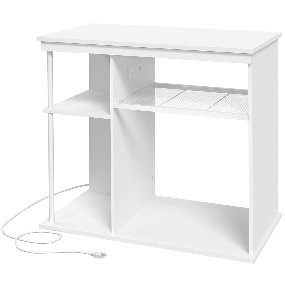 MAHANCRIS fish tank stand white finish complements modern interiors and home offices