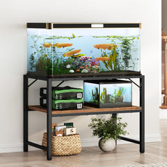 MAHANCRIS FTHR4001 rustic brown top view shows sturdy tank support.
