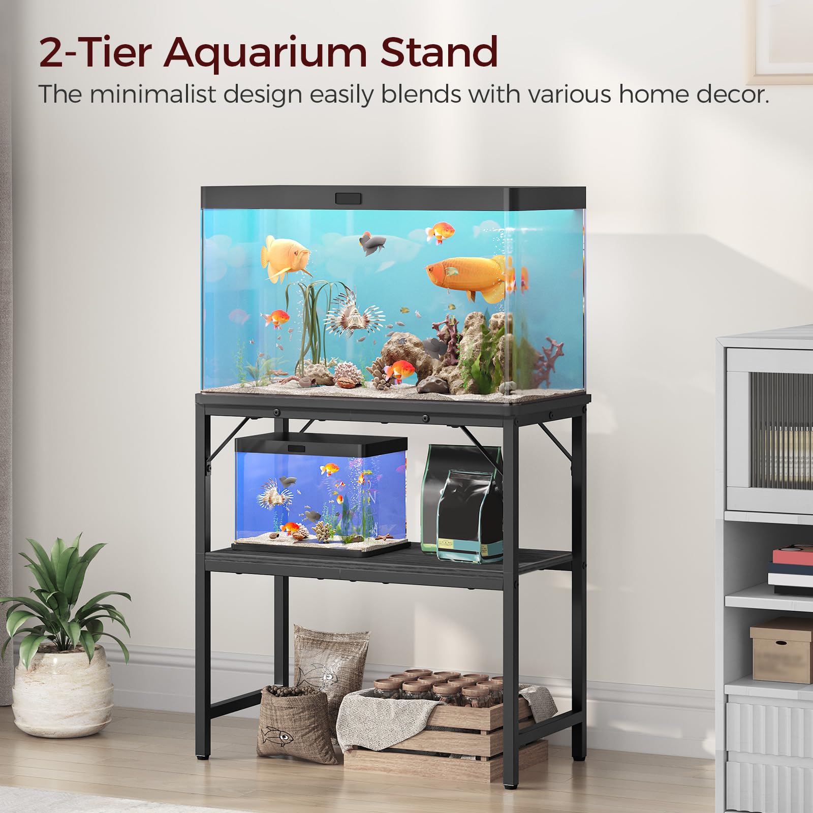 MAHANCRIS heavy-duty metal stand with cross-frame adds stability for long-term use.