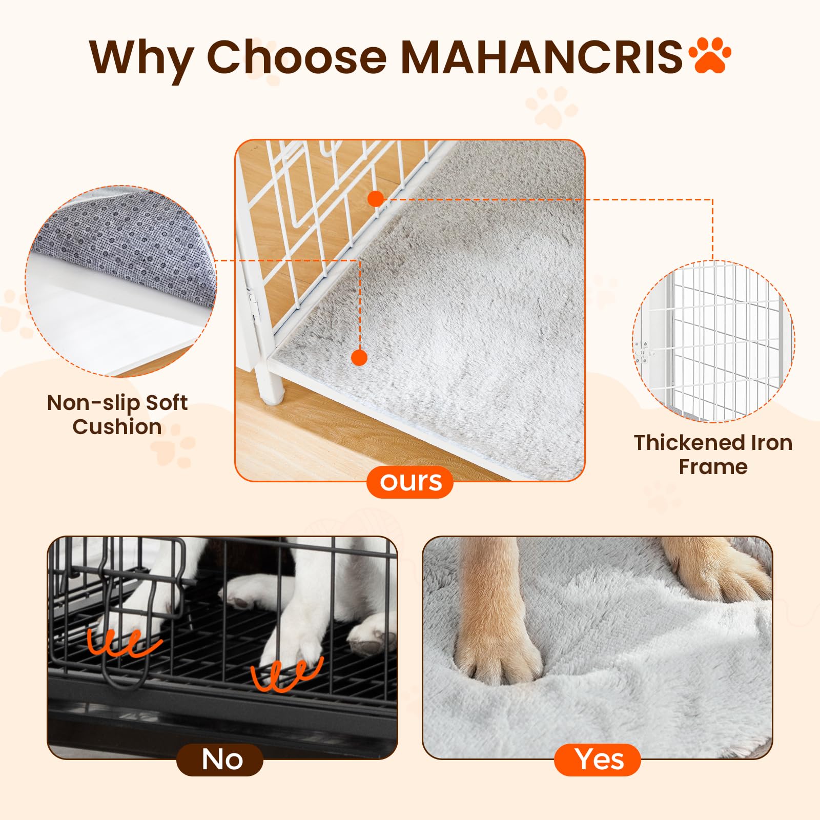 MAHANCRIS crate features front double doors and a side door for flexible access.