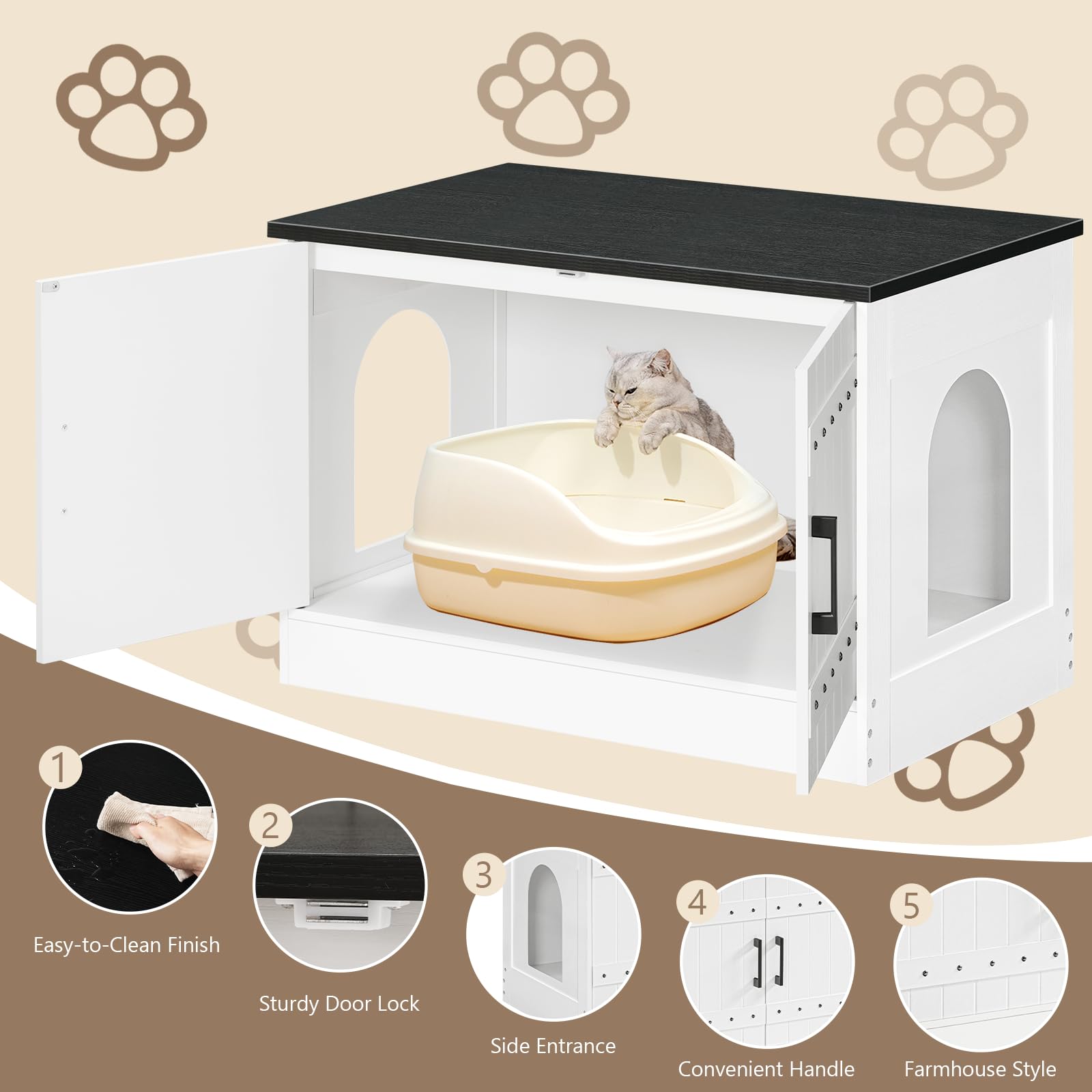 MAHANCRIS ventilated enclosure reduces odor with two entrances and airflow