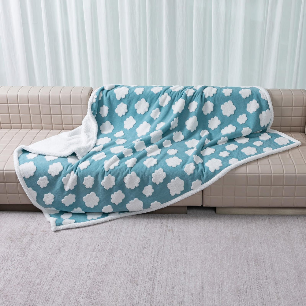 Maidewow Blue Cloud colorway shown in multiple room setups.