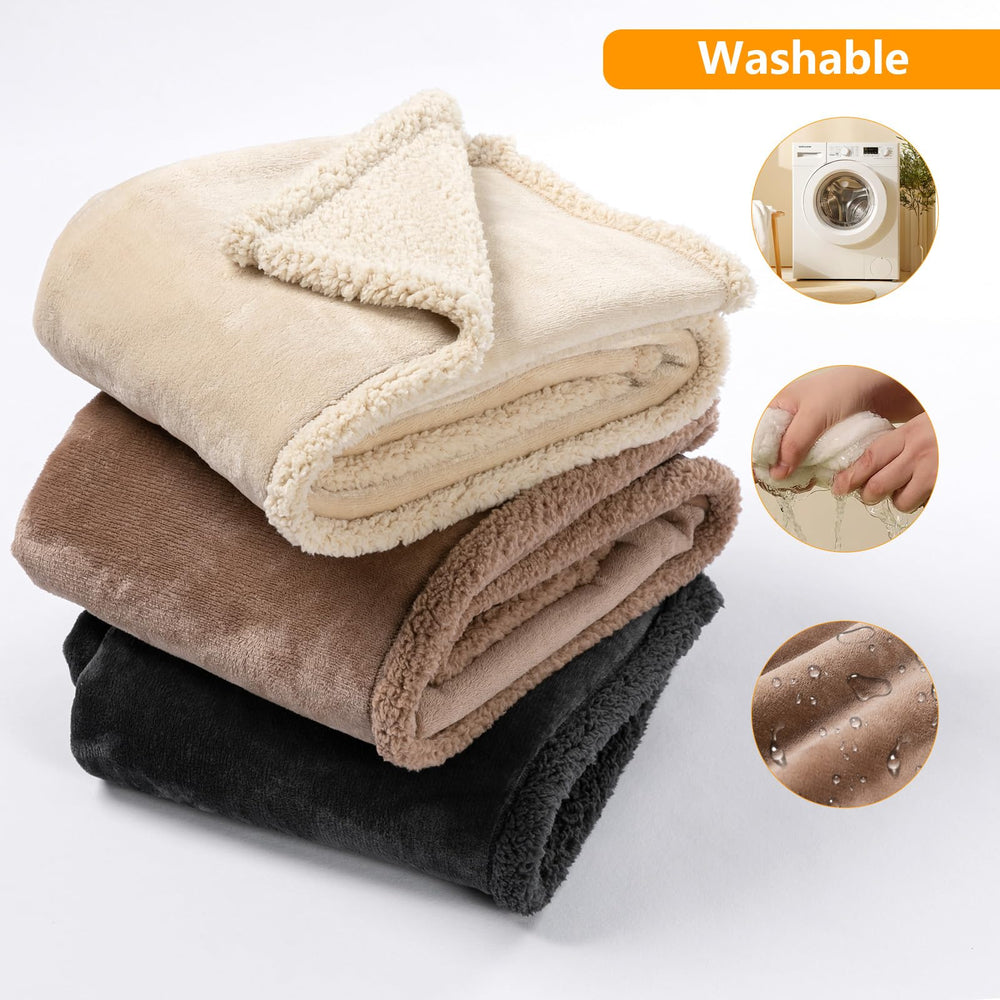 Maidewow brown blanket protects furniture while adding a warm, decorative touch.