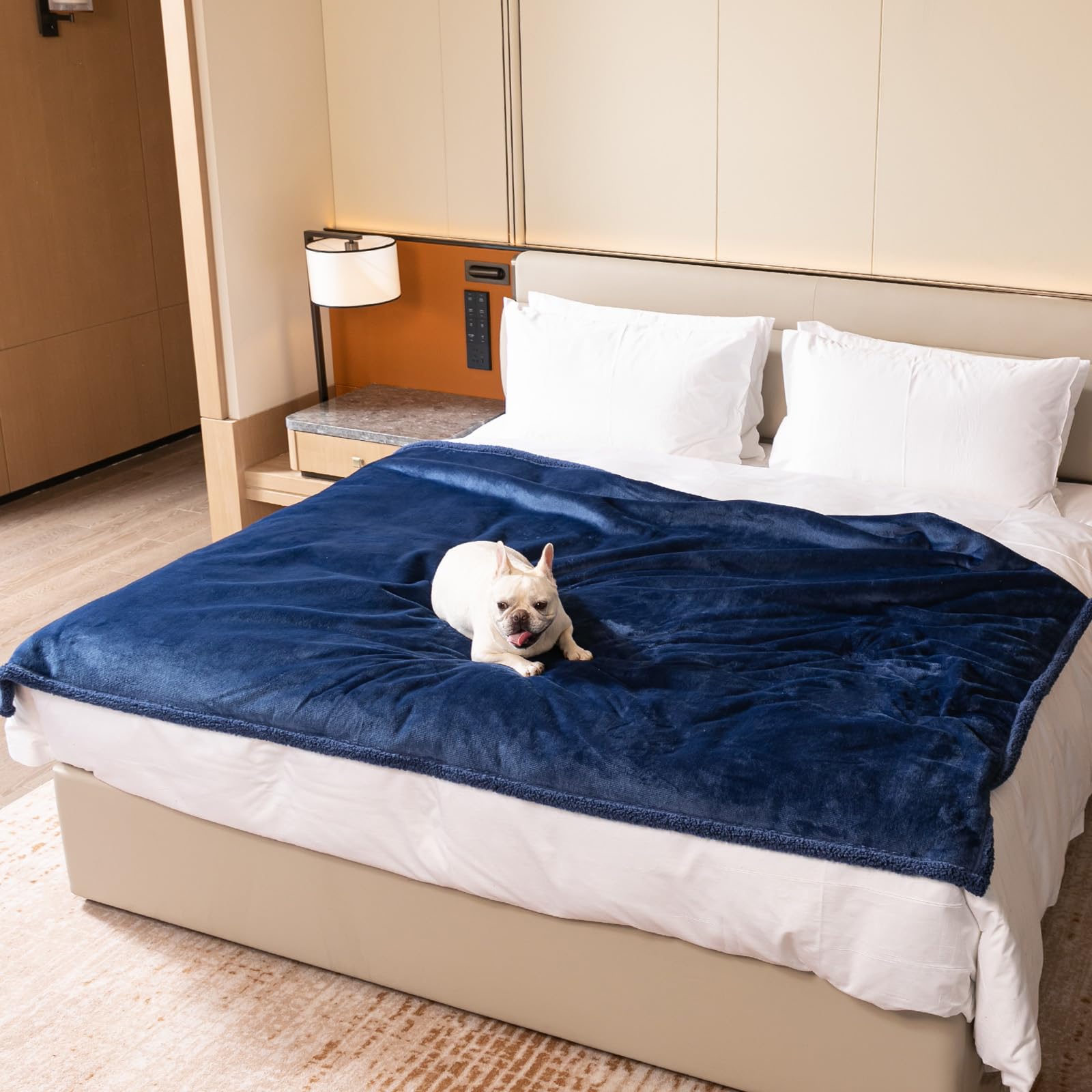 Maidewow navy-blue dog blanket furniture cover protects sofa and bed