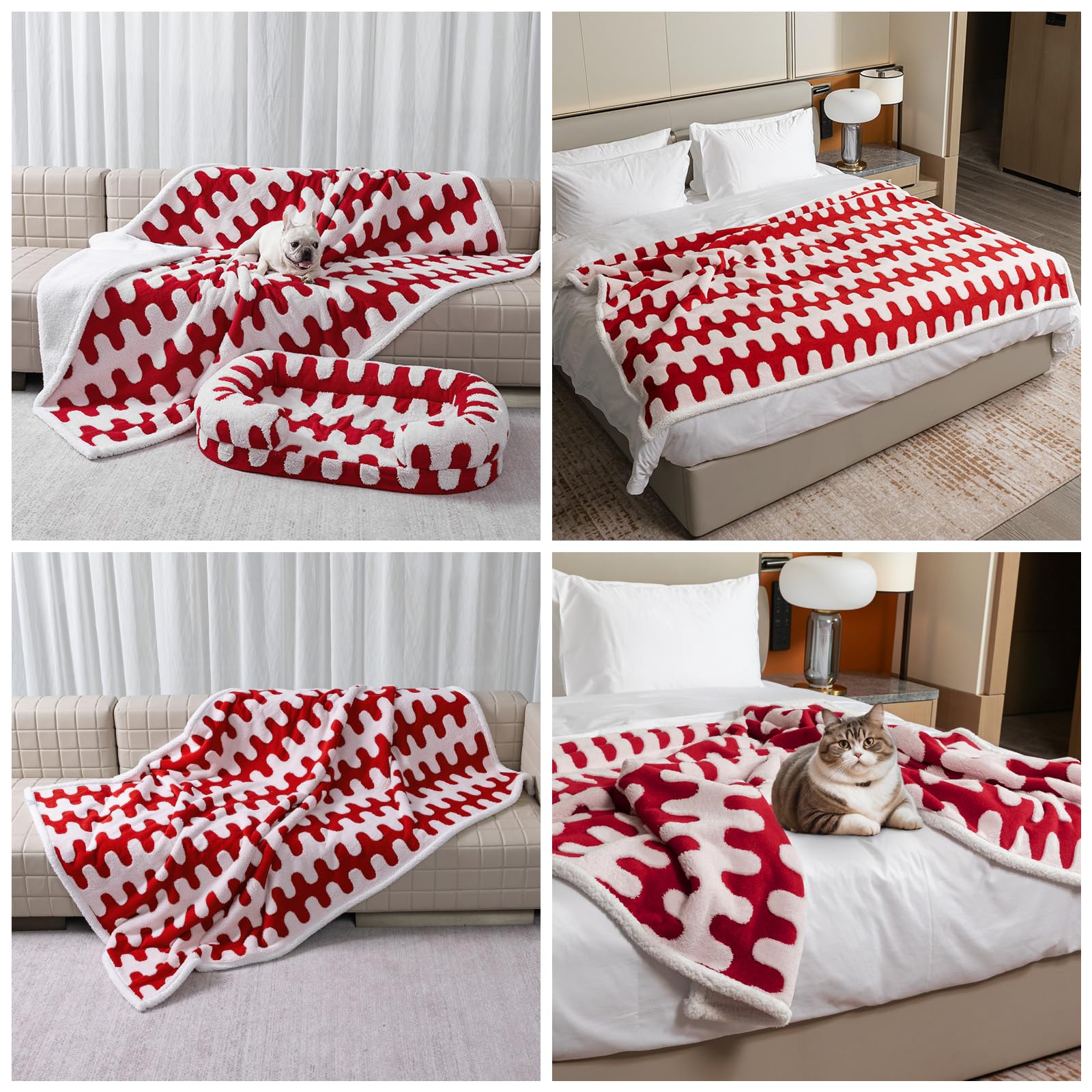Maidewow green floral check pet bed cover protects bed and couch