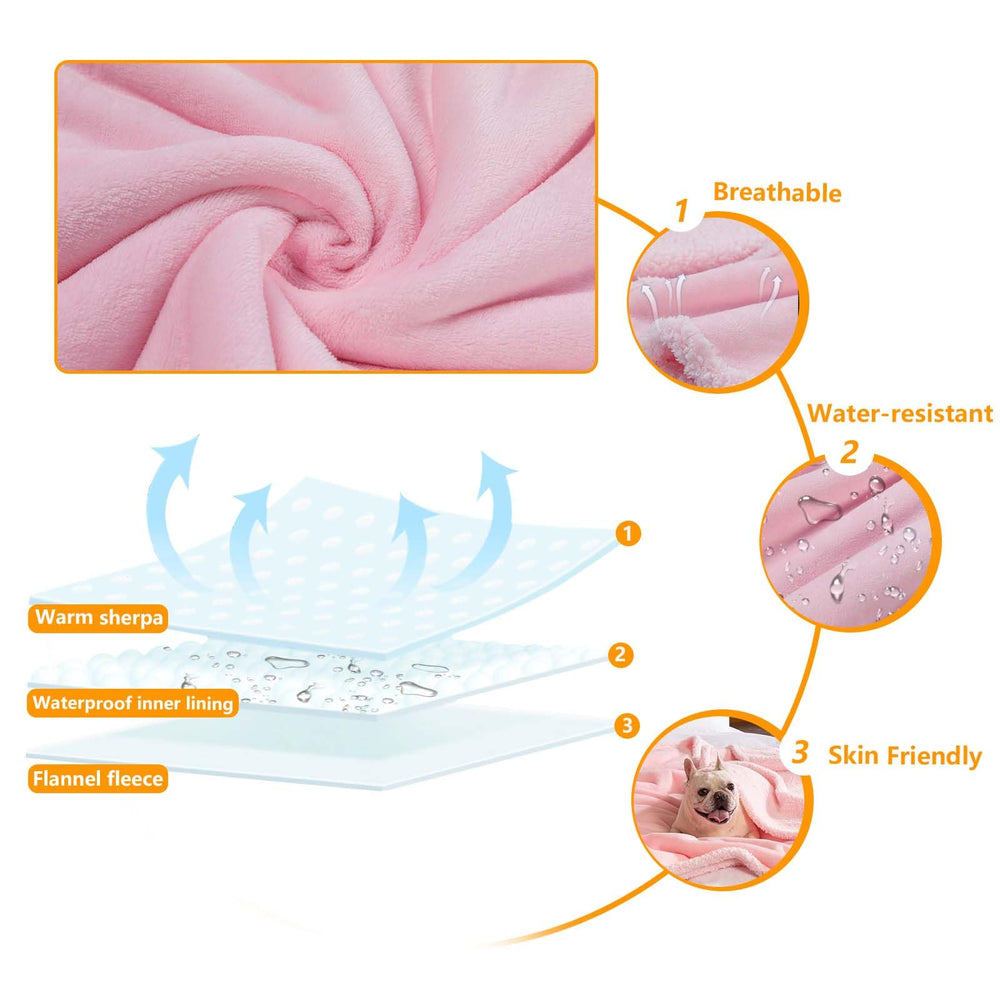 Maidewow Pink Calming Pets Blanket travel-ready and lightweight for on-the-go comfort.