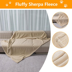 Maidewow waterproof dog blanket flannel side for soft comfort