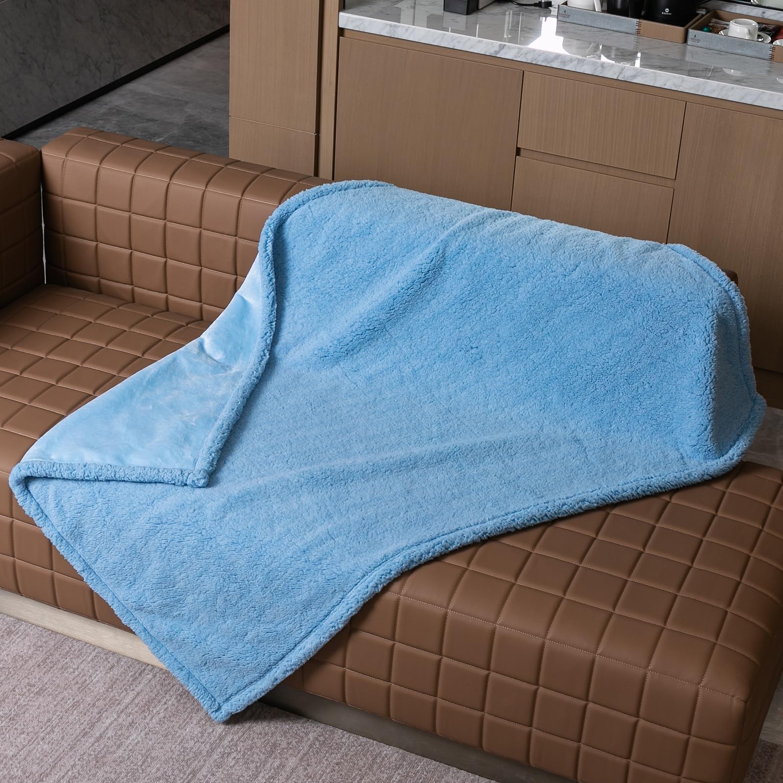 Maidewow leakproof dog blanket on couch cover ideal for mess-prone pets.