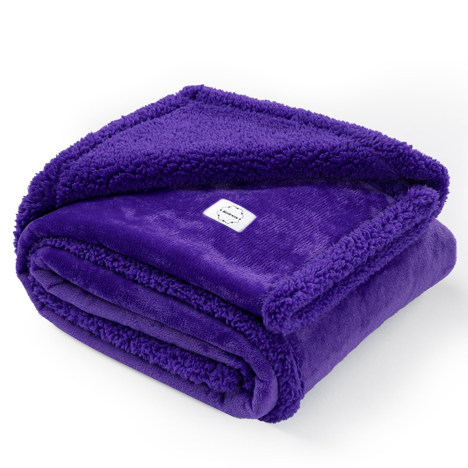 Maidewow waterproof dog blanket with Sherpa side for sofa warmth and protection.