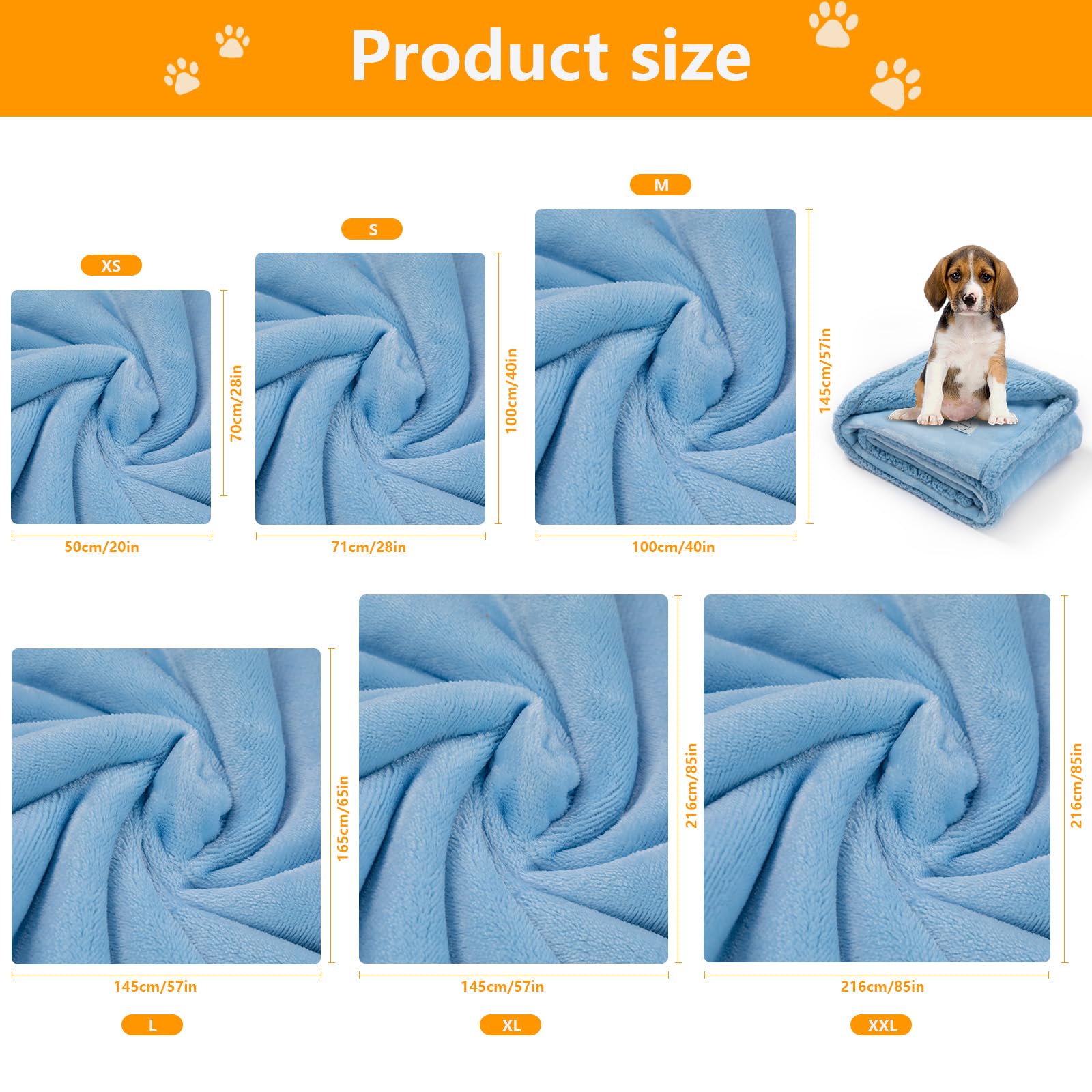 Maidewow reversible blue blanket showing textured sides for sofa protection.