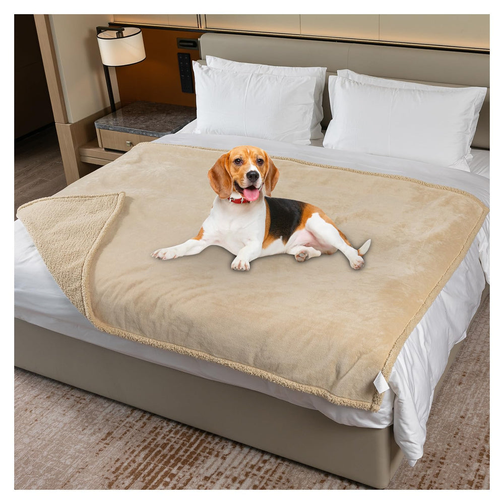 Maidewow waterproof dog blanket sherpa side for cozy warmth