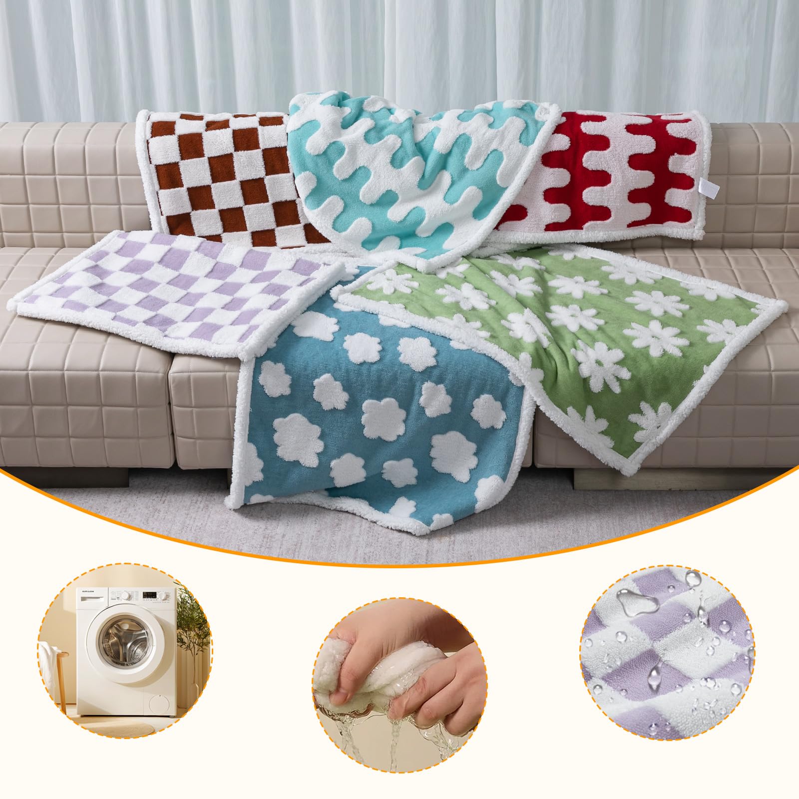 Maidewow waterproof pet blanket blue cloud color showcases calming, versatile home decor.